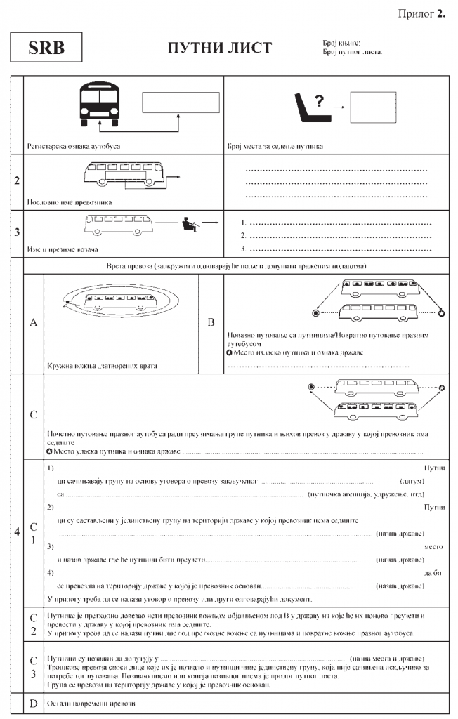 pravilnik o putnim listovima međunarodni - putni list 1